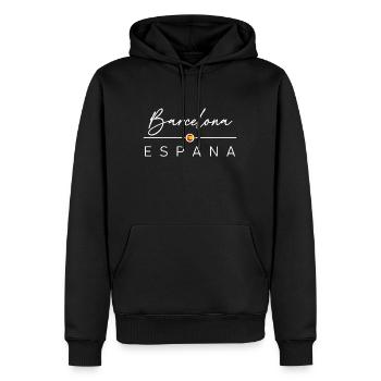 Espagne - Barcelone - Espagne - España - Sweat à capuche Premium bio Homme - noir - Devant - Nico (187cm)