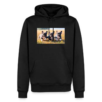 French Bulldog Welpen verspielt mit schönen Augen - Männer Premium Bio Hoodie - Schwarz - Vorne - Nico (187cm)