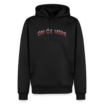 ON ĆE MENI - Männer Premium Bio Hoodie - Schwarz - Vorne - Nico (187cm)