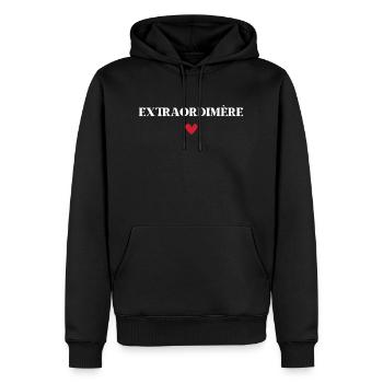 Extraordinarire - Extraordinary Mom - Men’s Premium Organic Hoodie - black - Front - Nico (187cm)