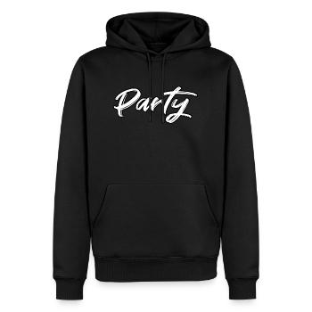 Partei - Männer Premium Bio Hoodie - Schwarz - Vorne - Nico (187cm)
