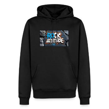 graffiti marqu ROCK ATTITUDE - Sweat à capuche Premium bio Homme - noir - Devant - Nico (187cm)