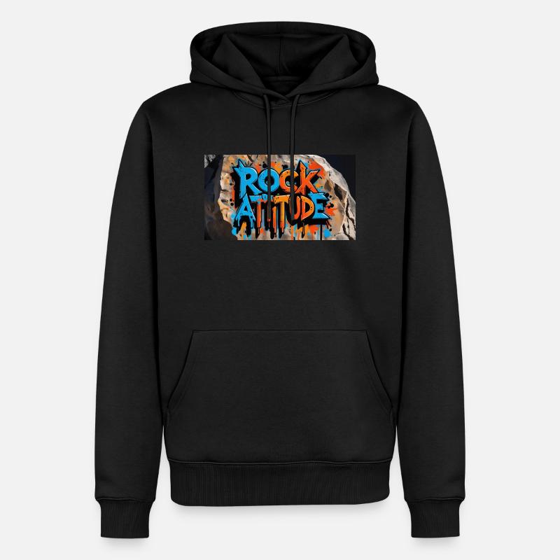 graffiti ROCK ATTITUDE 1 - Sweat à capuche Premium bio Homme - noir