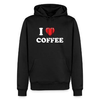 I Love Coffee Coffeeshop kaffee espresso - Sweat à capuche Premium bio Homme - noir - Devant - Nico (187cm)
