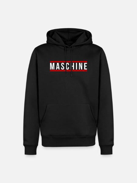 Maschine front - Männer Premium Bio Hoodie - Schwarz