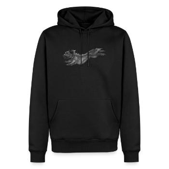 Berger des Pyrénées gray 1 - Men’s Premium Organic Hoodie - black - Front - Nico (187cm)