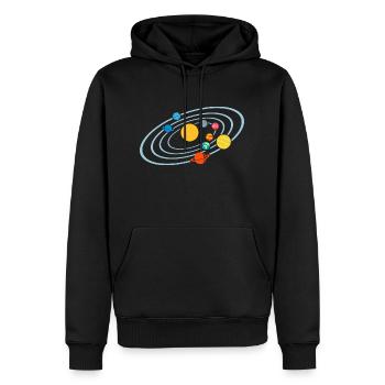 Planète - Sweat à capuche Premium bio Homme - noir - Devant - Nico (187cm)