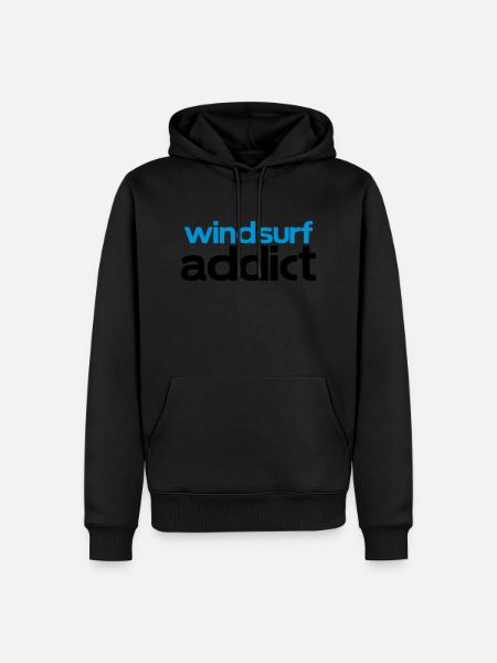 windsurf addict - Männer Premium Bio Hoodie - Schwarz