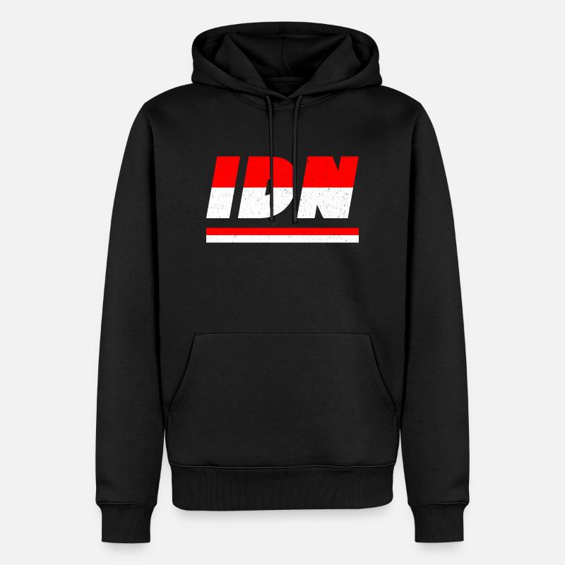 Indonésie drapeau drapeau IDN - Sweat à capuche Premium bio Homme - noir
