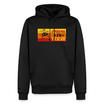 J'peux pas j'ai escalade vintage - Sweat à capuche Premium bio Homme - noir - Devant - Nico (187cm)