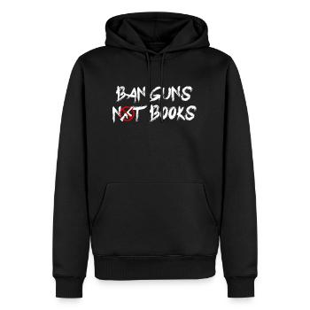 Ban Guns Not Books - Männer Premium Bio Hoodie - Schwarz - Vorne - Nico (187cm)