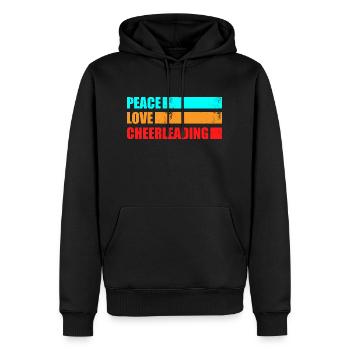 Peace Love Cheerleading Cheerdancer Gymnastics Dan - Männer Premium Bio Hoodie - Schwarz - Vorne - Nico (187cm)