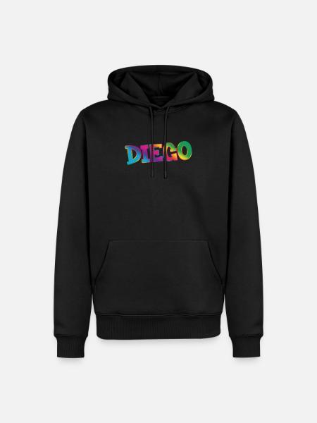 Diego - Sweat à capuche Premium bio Homme - noir