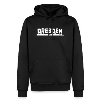 Dresden - Men’s Premium Organic Hoodie - black - Front - Nico (187cm)