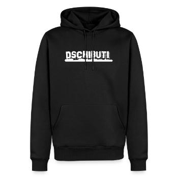 Dschibuti - Männer Premium Bio Hoodie - Schwarz - Vorne - Nico (187cm)