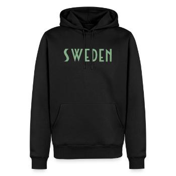 Suède - Sweat à capuche Premium bio Homme - noir - Devant - Nico (187cm)