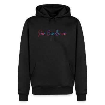 par excellence Français France spécial unique LZN - Sweat à capuche Premium bio Homme - noir - Devant - Nico (187cm)