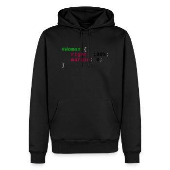 Women are right - Sweat à capuche Premium bio Homme - noir - Devant - Nico (187cm)