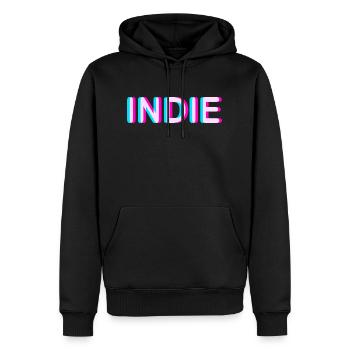 Indie - Männer Premium Bio Hoodie - Schwarz - Vorne - Nico (187cm)