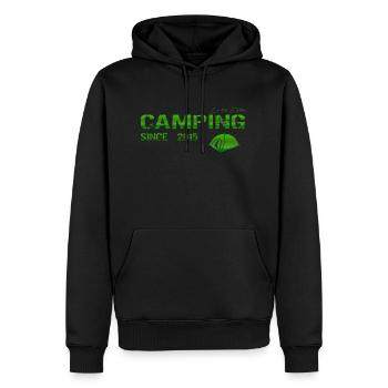 Cadeau Camping 2015 - Sweat à capuche Premium bio Homme - noir - Devant - Nico (187cm)