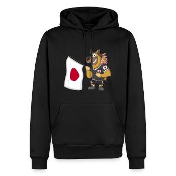 Japan Rasta Hund - Männer Premium Bio Hoodie - Schwarz - Vorne - Nico (187cm)