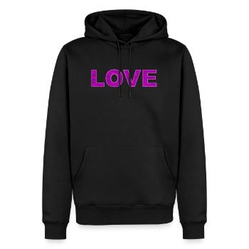 LOVE Herzen magenta Liebe - Männer Premium Bio Hoodie - Schwarz - Vorne - Nico (187cm)