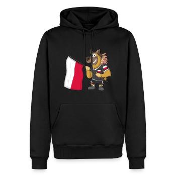 Poland Rasta Dog - Men’s Premium Organic Hoodie - black - Front - Nico (187cm)