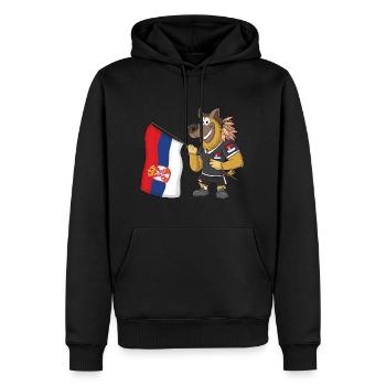Serbien Rasta Hund - Männer Premium Bio Hoodie - Schwarz - Vorne - Nico (187cm)