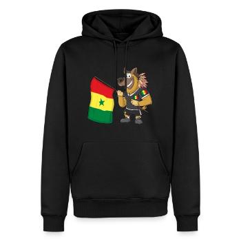 Senegal Rasta Hund - Männer Premium Bio Hoodie - Schwarz - Vorne - Nico (187cm)