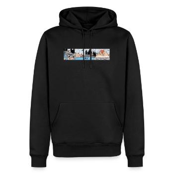 DOODLE Pete's 'Liveration' banner FULL COLOUR - Men’s Premium Organic Hoodie - black - Front - Nico (187cm)
