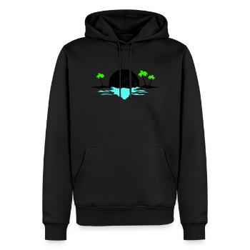 sunset delfine - Männer Premium Bio Hoodie - Schwarz - Vorne - Nico (187cm)