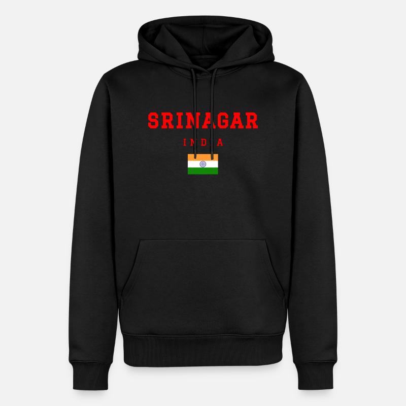 Srinagar, Inde - Sweat à capuche Premium bio Homme - noir