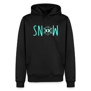 Neige flocon de neige - Sweat à capuche Premium bio Homme - noir - Devant - Nico (187cm)
