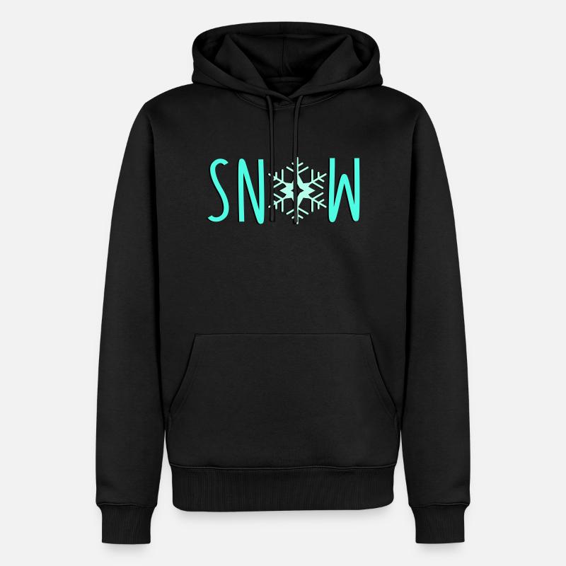 schneeflocke snow - Männer Premium Bio Hoodie - Schwarz