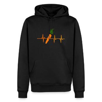Battement de cœur carottes - Sweat à capuche Premium bio Homme - noir - Devant - Nico (187cm)