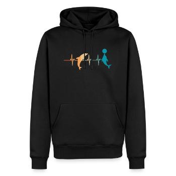 Delphin-Herzschlag - Männer Premium Bio Hoodie - Schwarz - Vorne - Nico (187cm)