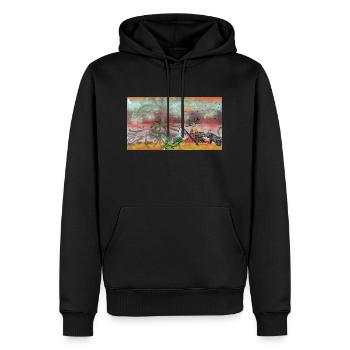 1 Hel - Männer Premium Bio Hoodie - Schwarz - Vorne - Nico (187cm)
