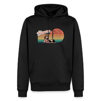 America in the 80's - Men’s Premium Organic Hoodie - black - Front - Nico (187cm)