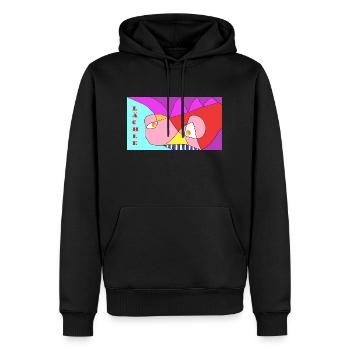 Lächle - Männer Premium Bio Hoodie - Schwarz - Vorne - Nico (187cm)