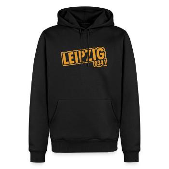 Leipzig - 0341 - Indicatif régional - Saxe - Sweat à capuche Premium bio Homme - noir - Devant - Nico (187cm)