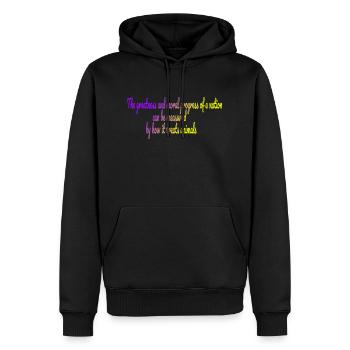 Die Größe einer Nation - Männer Premium Bio Hoodie - Schwarz - Vorne - Nico (187cm)