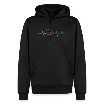 Battement de coeur rétro prisme - Sweat à capuche Premium bio Homme - noir - Devant - Nico (187cm)