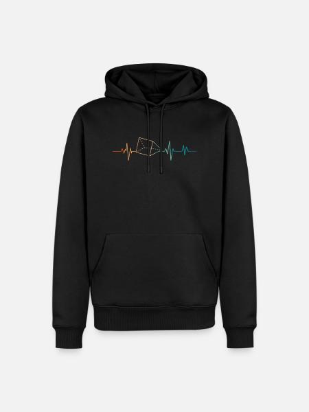 Retro Heartbeat Prisma - Premium luomulaatuinen miesten huppari - musta