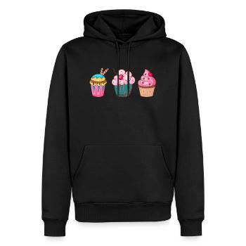 Cupcake Muffin Gâteau à la confiserie - Sweat à capuche Premium bio Homme - noir - Devant - Nico (187cm)