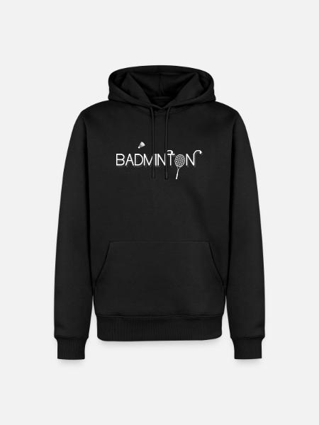 Badminton - Männer Premium Bio Hoodie - Schwarz