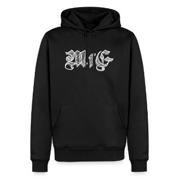 Mit freundlichen Grüßen - Männer Premium Bio Hoodie - Schwarz - Vorne - Nico (187cm)