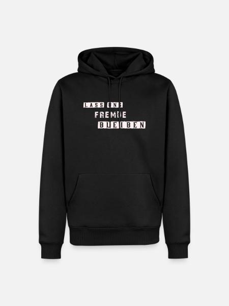 Lass uns Fremde bleiben Spruch - Männer Premium Bio Hoodie - Schwarz