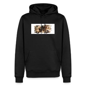 Bkh - Männer Premium Bio Hoodie - Schwarz - Vorne - Nico (187cm)