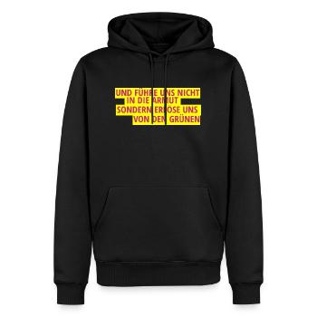 CL UNSER - Männer Premium Bio Hoodie - Schwarz - Vorne - Nico (187cm)