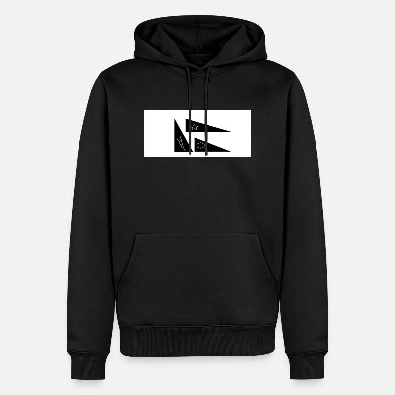 B&W - Männer Premium Bio Hoodie - Schwarz